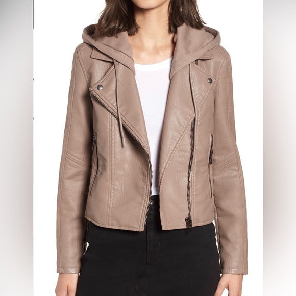 Women’s Blank NYC Faux Leather Jacket Brown Medium - Picture 16 of 17